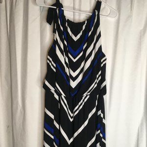 Alfani blue and white stripped halter dress